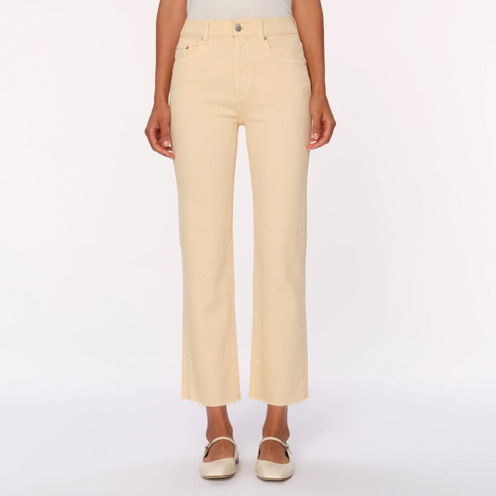 DL 1961 Patti Straight High Rise Ankle Jeans in Lt Wheat color - Size 26